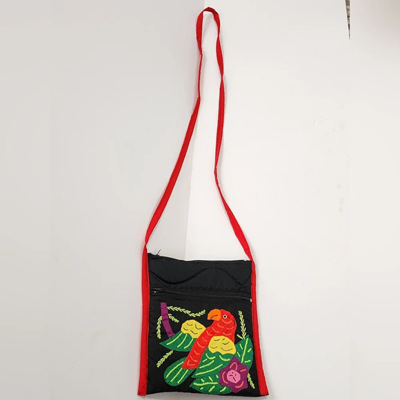 Cotton Embroidered Womens Ornate Small Quilted Purse Crossbody Bag - Picture 1 of 9